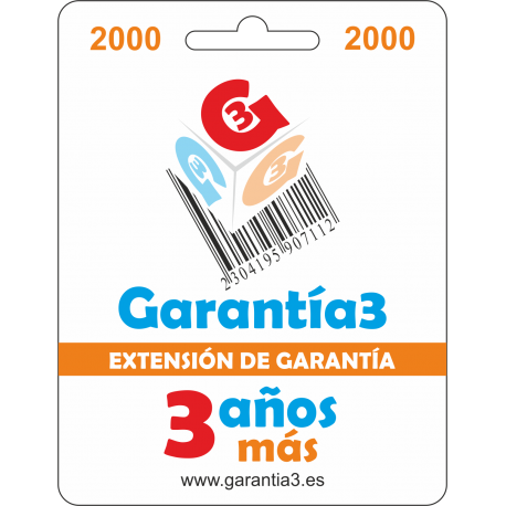 Extension GARANTIA3 G3ES2000  Tope 2000 36 meses