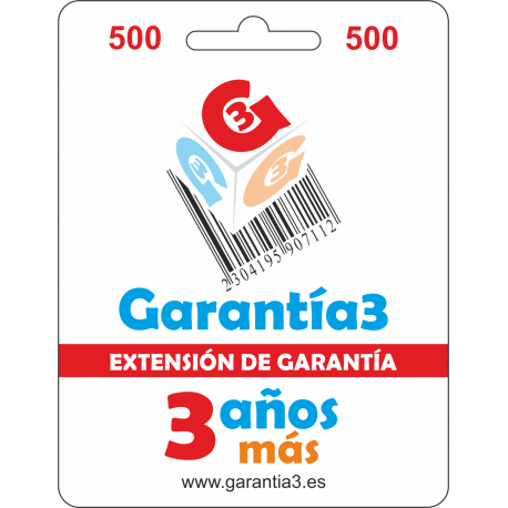 Extension GARANTIA3 G3ES500  Tope 500 36 meses